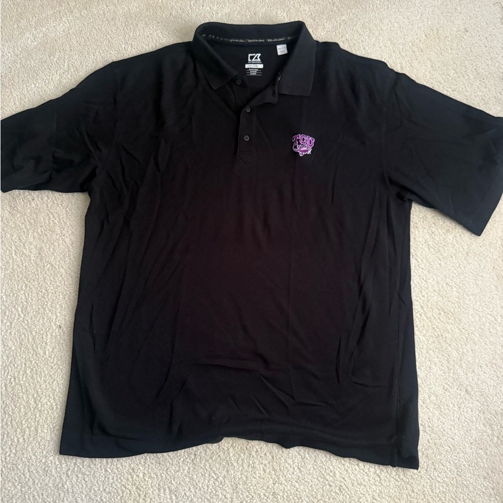 TCU Men's Black Polo Shirt